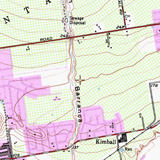 Topographic Map of Barranca Vista Park, CA