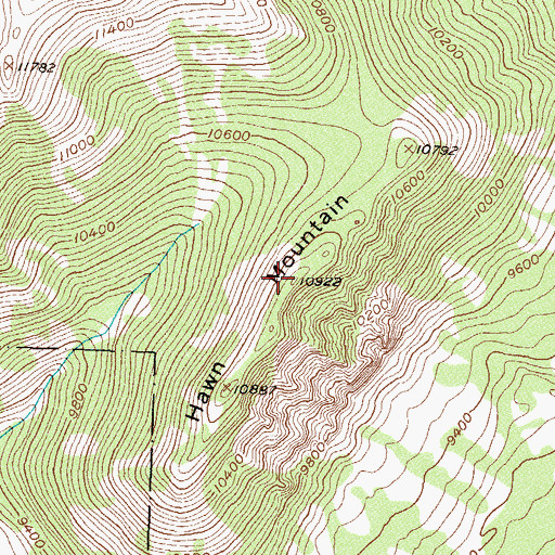 Topographic Map of Hawn Mountain, CO