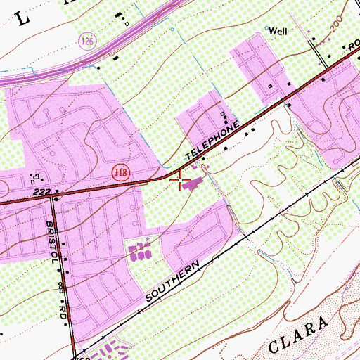Topographic Map of Central Shopping Center, CA