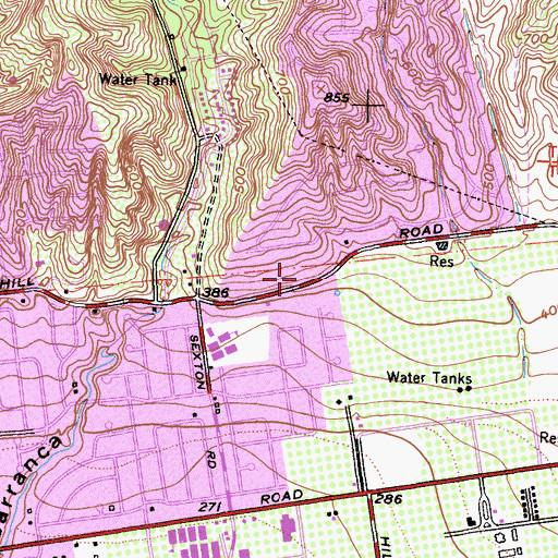 Topographic Map of Church of the Foothills, CA