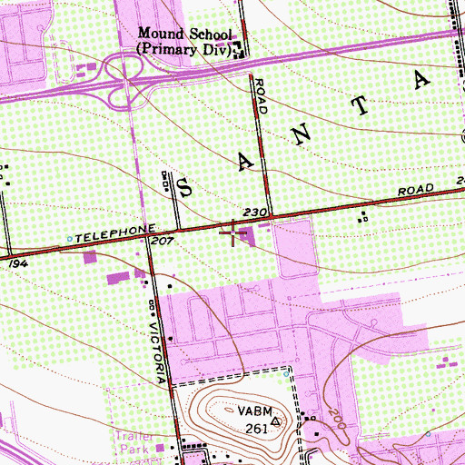 Topographic Map of College Heights Baptist Church, CA