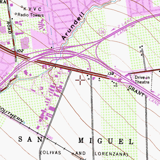 Topographic Map of Donlon Plaza Shopping Center, CA
