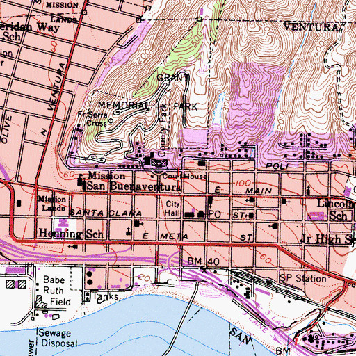 Topographic Map of E P Foster Library, CA