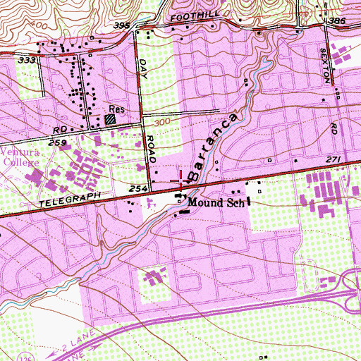 Topographic Map of First Christian Church, CA