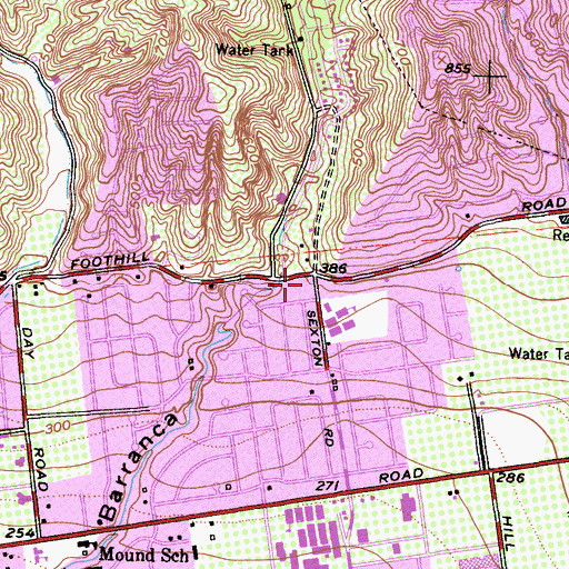 Topographic Map of First Church of Christ Scientist, CA