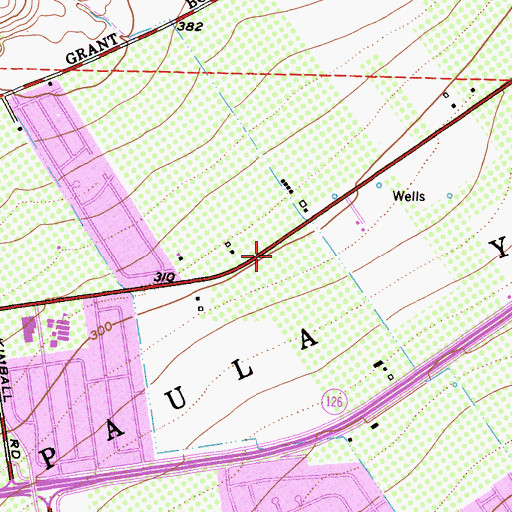Topographic Map of Hobert Park, CA