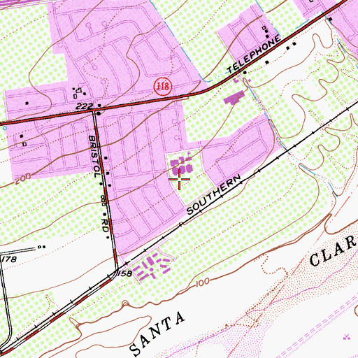 Topographic Map of Junipero Serra Park, CA