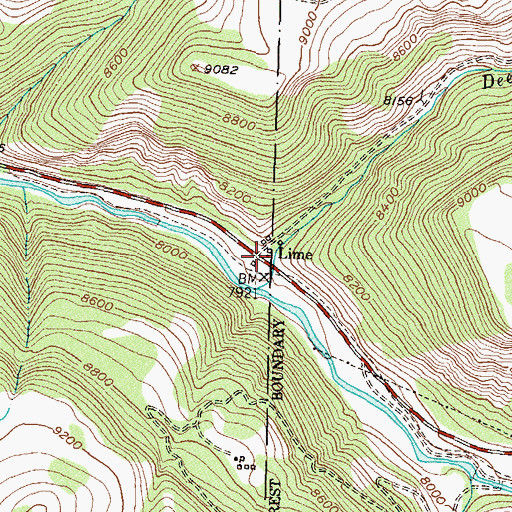 Topographic Map of Lime, CO