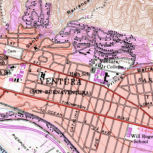 Topographic Map of Metropolitan Community Church, CA