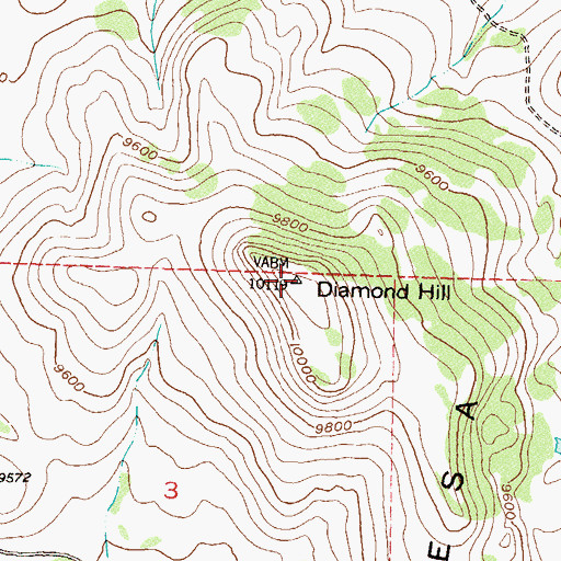 Topographic Map of Diamond Hill, CO
