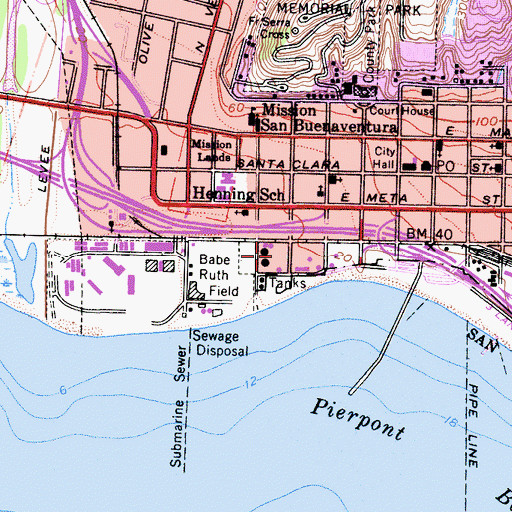 Topographic Map of Promenade Park, CA