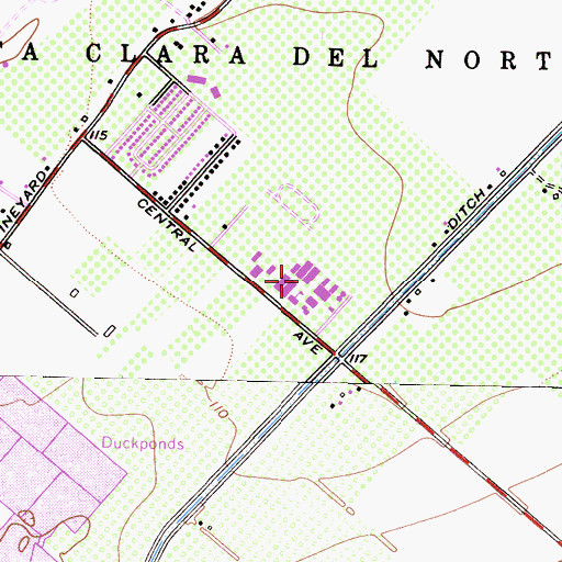 Topographic Map of Rio Mesa High School, CA