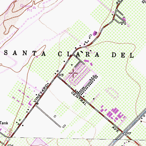 Topographic Map of Strickland Acres, CA