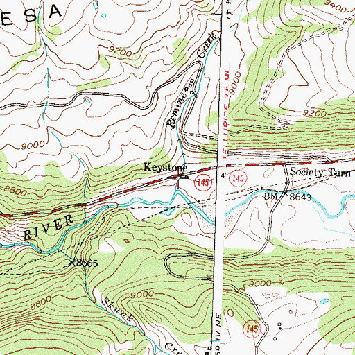 Topographic Map of Keystone, CO