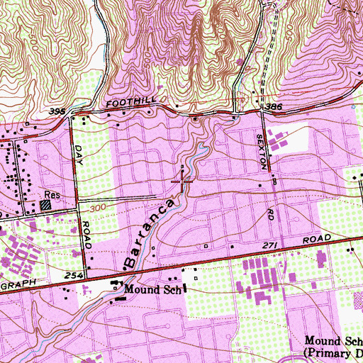Topographic Map of Ventura Church of Christ, CA