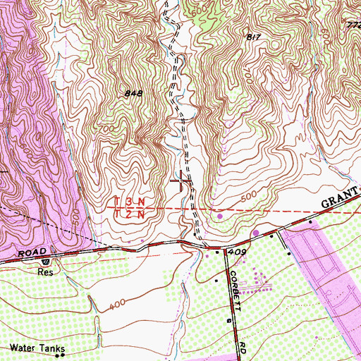 Topographic Map of Ventura Missionary Church, CA