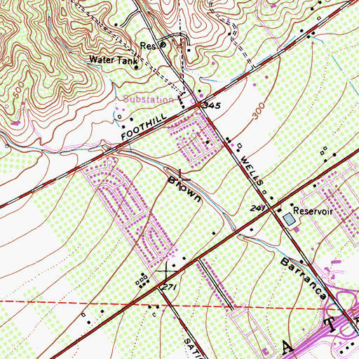 Topographic Map of Woodside Linear Park, CA