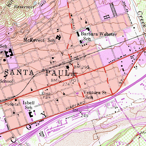 Topographic Map of California Oil Museum, CA