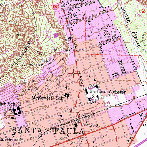 Topographic Map of Church of Christ, CA