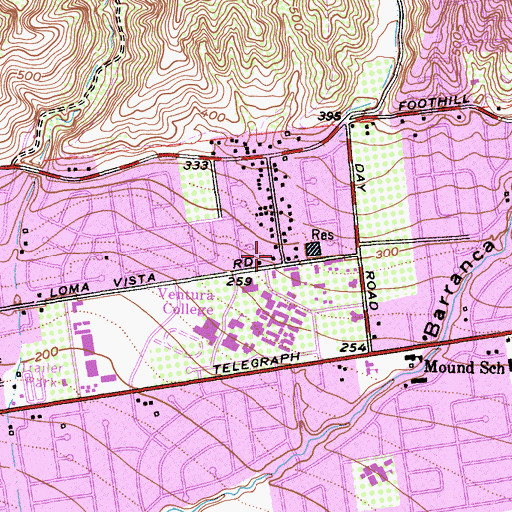 Topographic Map of The Church of Jesus Christ of Latter Day Saints, CA