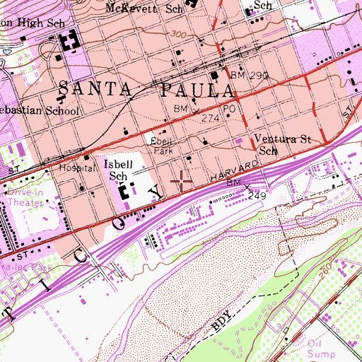 Topographic Map of Citrus Valley Christian Center, CA