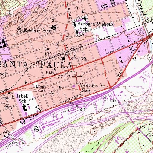 Topographic Map of Four Square Gospel Church, CA