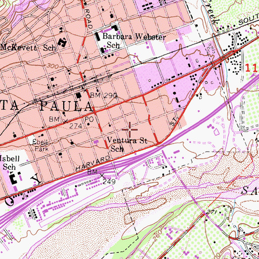 Topographic Map of Grace S Thilles Elementary School, CA
