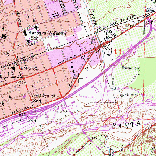 Topographic Map of Harding Park, CA