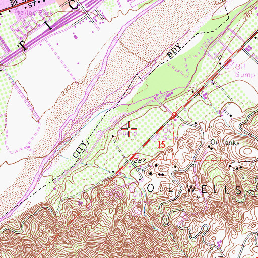 Topographic Map of Mountain View Golf Course, CA