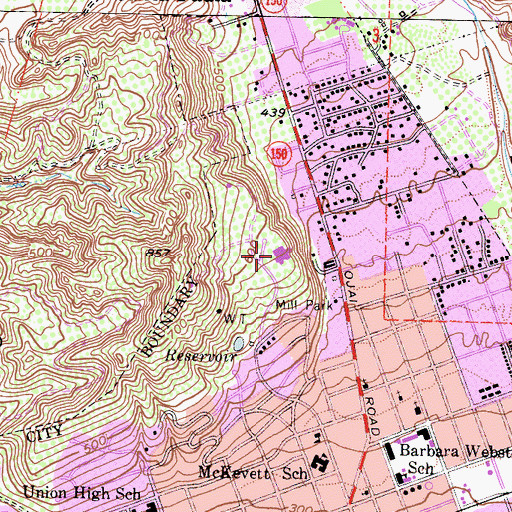 Topographic Map of Santa Paula Memorial Hospital, CA