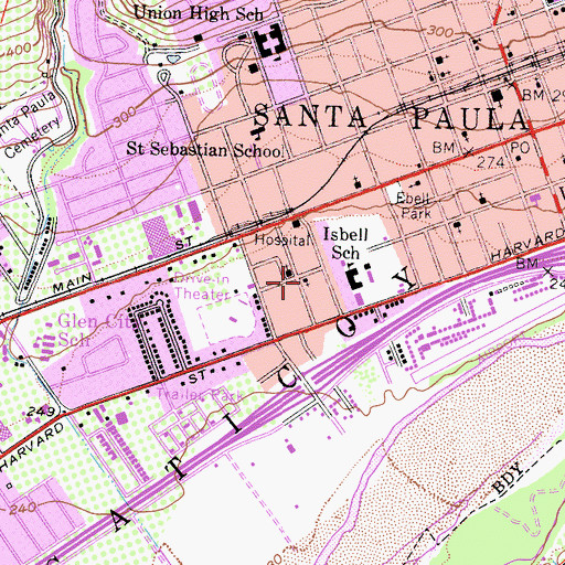 Topographic Map of Seventh Day Adventist Church, CA