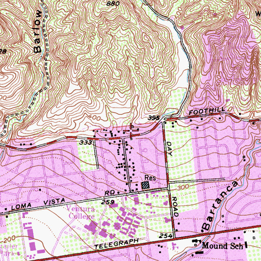 Topographic Map of Unitarian Universalist Church, CA