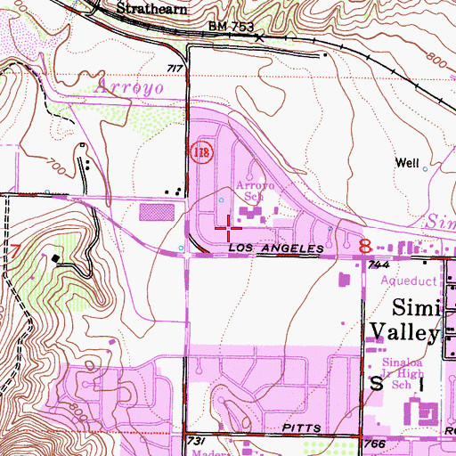 Topographic Map of Blessed Hope Chapel, CA