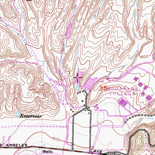 Topographic Map of Campus Canyon Park, CA