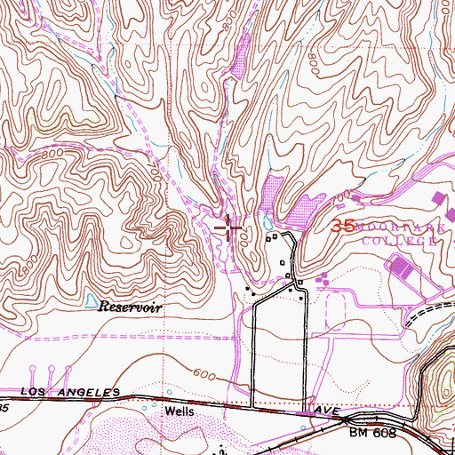 Topographic Map of Campus Canyon School, CA