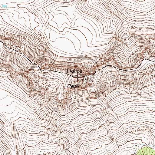 Topographic Map of Dallas Peak, CO