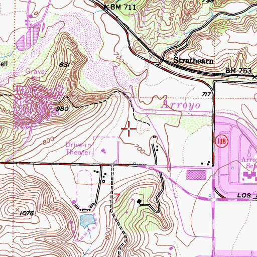 Topographic Map of Friendly Village Mobile Home Park, CA