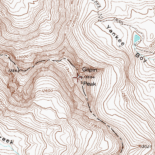 Topographic Map of Gilpin Peak, CO