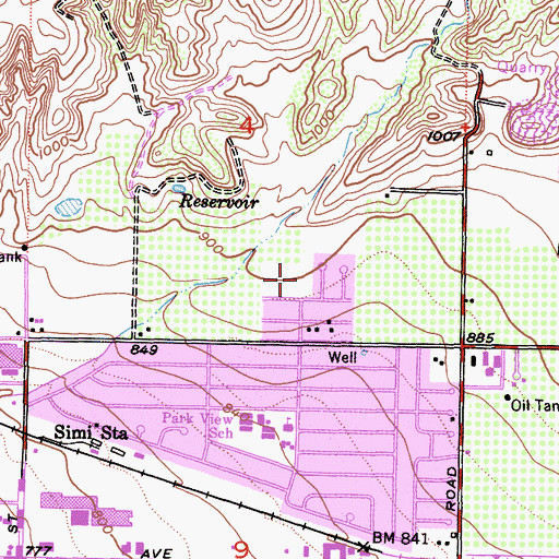 Topographic Map of Mayfair Park, CA