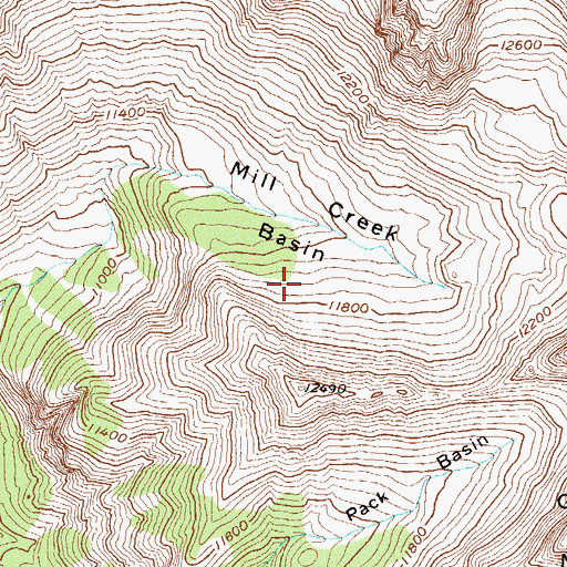 Topographic Map of Mill Creek Basin, CO