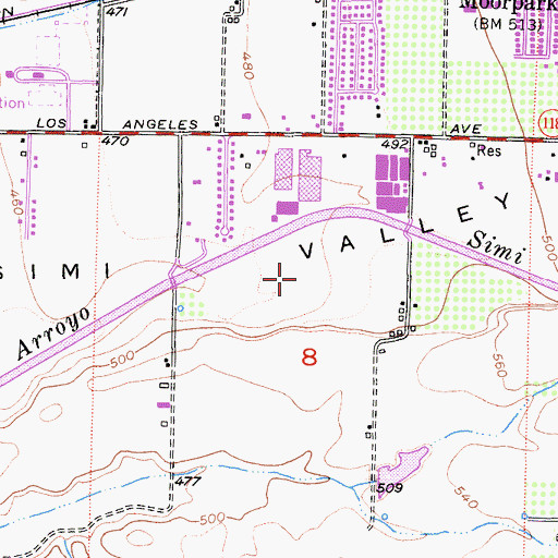 Topographic Map of North Meadows Park, CA