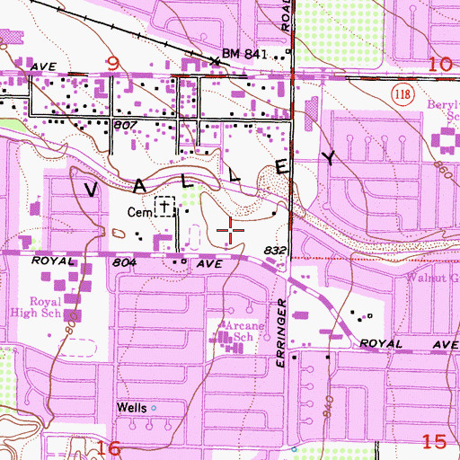 Topographic Map of Rancho Simi Community Park, CA