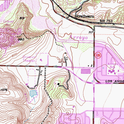 Topographic Map of Robert P Strathearn Historic Park, CA