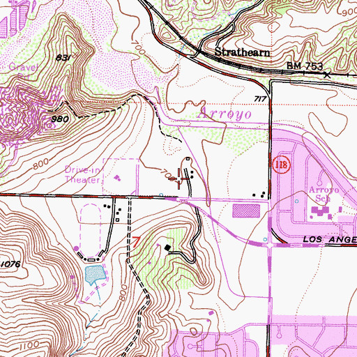 Topographic Map of Simi Valley Historical Society Archives, CA