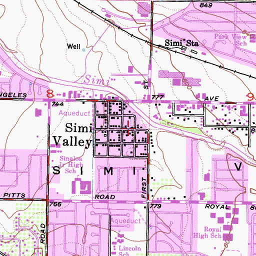 Topographic Map of Simi Valley Second Missionary Baptist Church, CA
