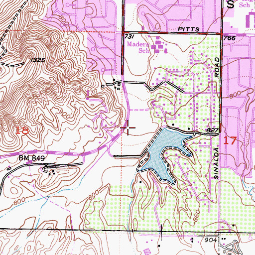 Topographic Map of Sinaloa Golf Course, CA