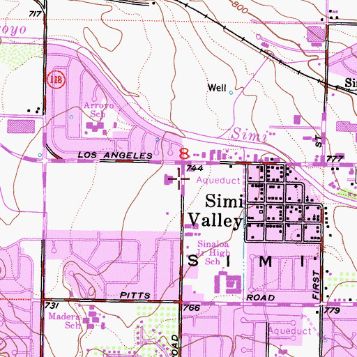 Topographic Map of Sinaloa Shopping Plaza Shopping Center, CA