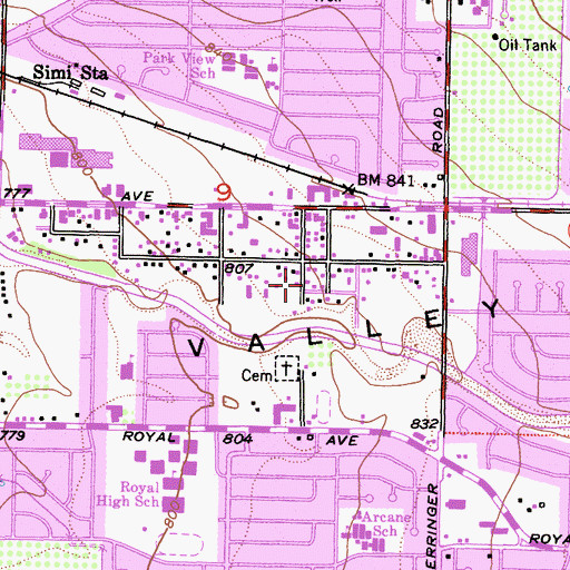 Topographic Map of Tiny Tot Preschool, CA