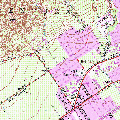 Topographic Map of Westside Baptist Church, CA