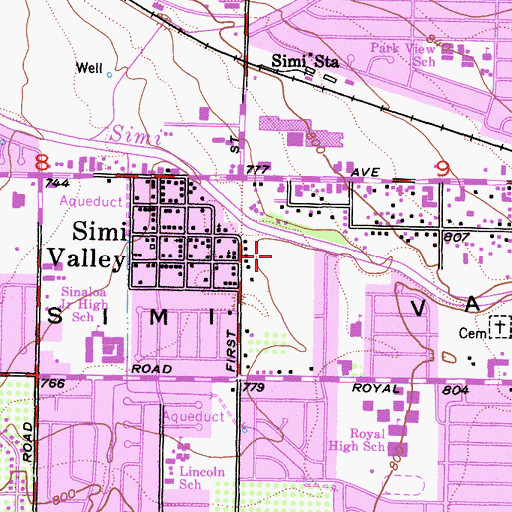 Topographic Map of Willowbrook Park, CA
